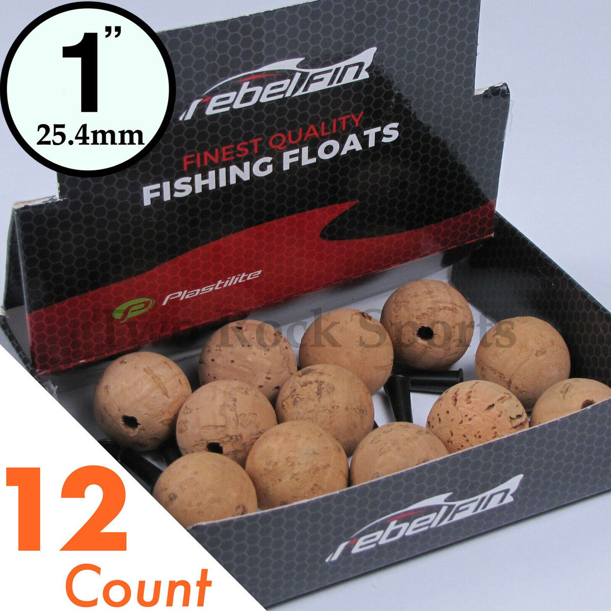 rebelFIN - 1 inch - Round Natural CORK BALL - Fishing Bobber Floats