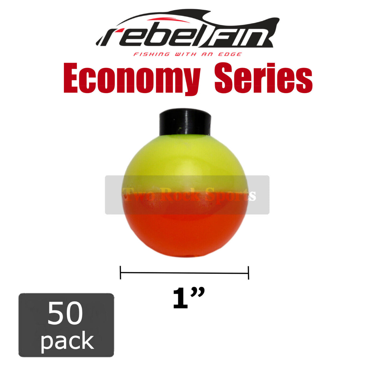 1" inch Plastic Round Fishing Bobbers Floats - Orange & Yellow - 50-co ...