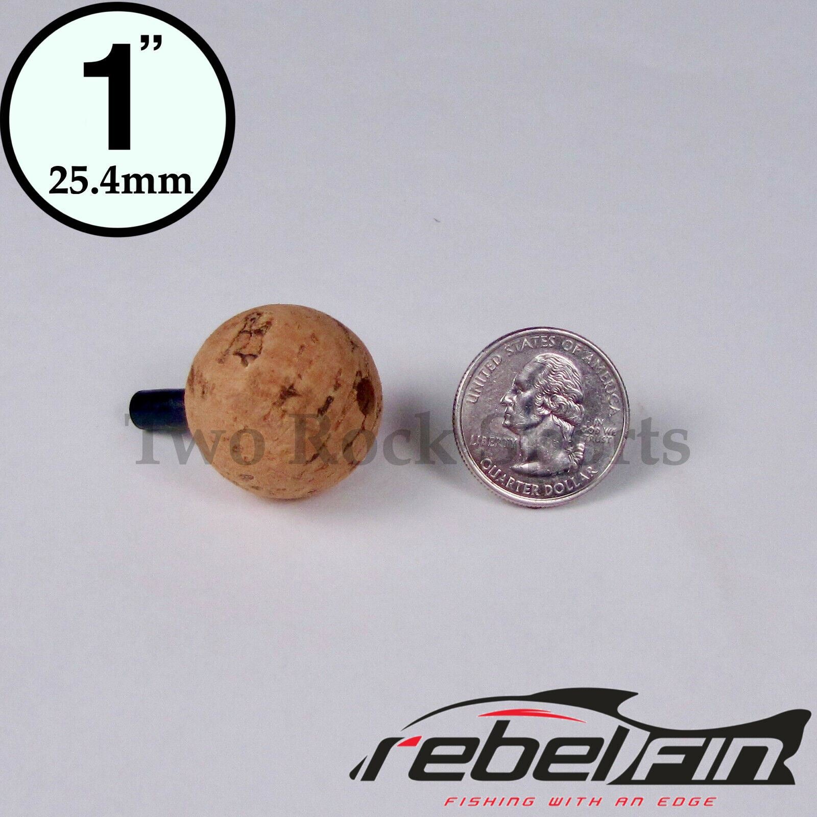 rebelFIN - 1 inch - Round Natural CORK BALL - Fishing Bobber