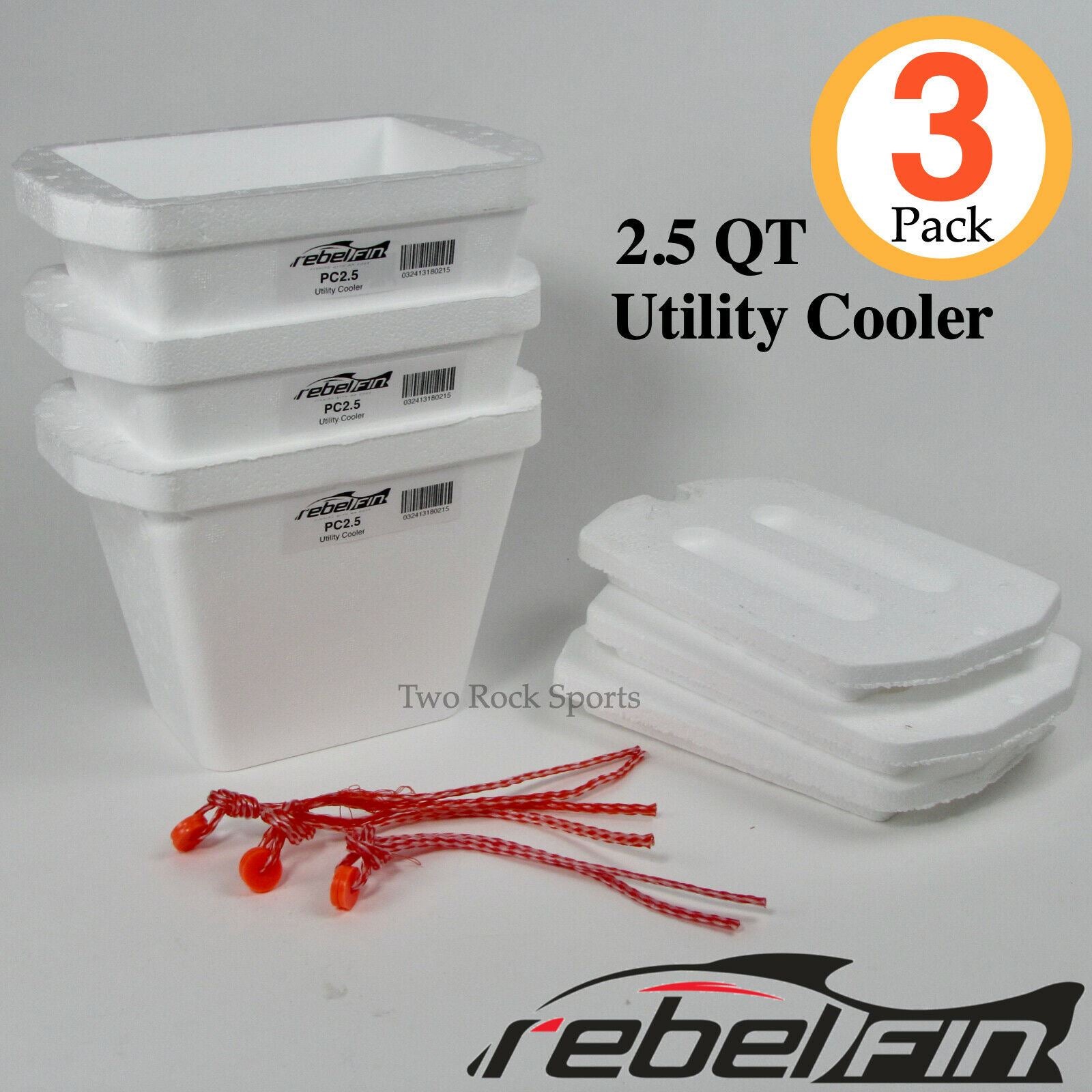 3-PACK - 2.5 qt Quart UTILITY COOLER - Live Bait Nightcrawler Red Worm –  Two Rock Sports