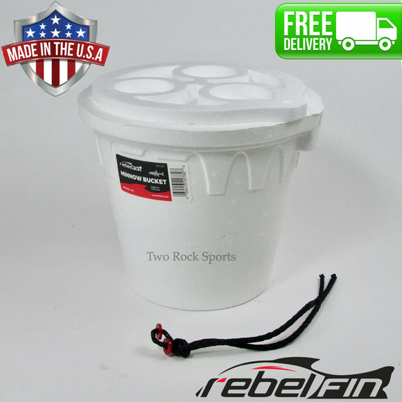 rebelFIN - 2-Gallon Classic X88 Minnow FOAM BAIT BUCKET - Made in the USA