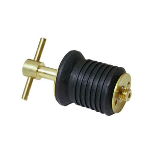 1" inch TWIST-IN STYLE - Brass & Rubber - BOAT DRAIN PLUG - livewell transom